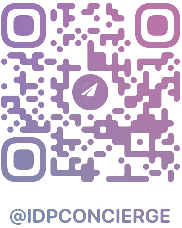 Scan to message @iDPConcierge on Telegram